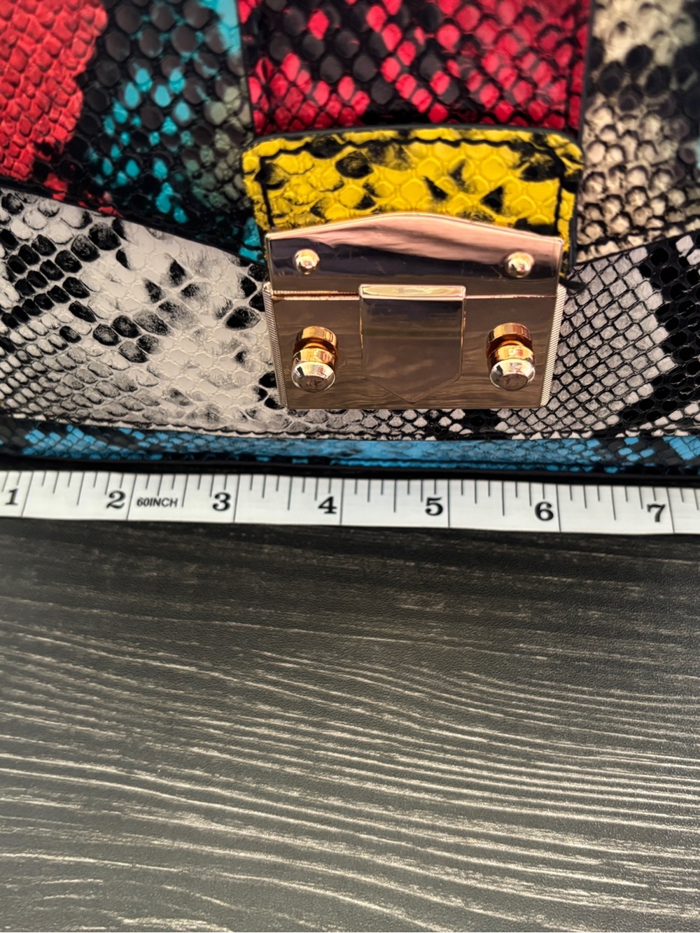 Aldo Glendaa Multicolor Snake-Effect Top Handle Satchel with Tassel SKU 31 - Picture 11 of 11
